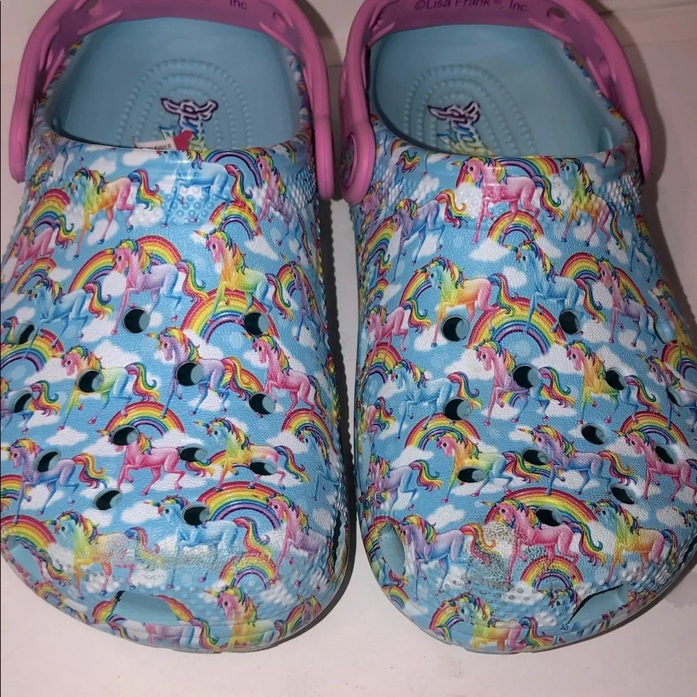 Crocs Lisa Frank Rainbow Unicorn Kids Slippers